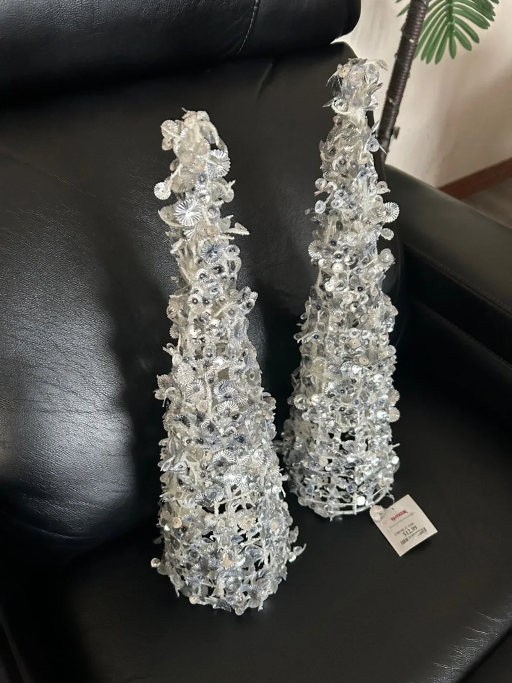 TJ-Maxx Set of Two Shimmering Silver Christmas Trees